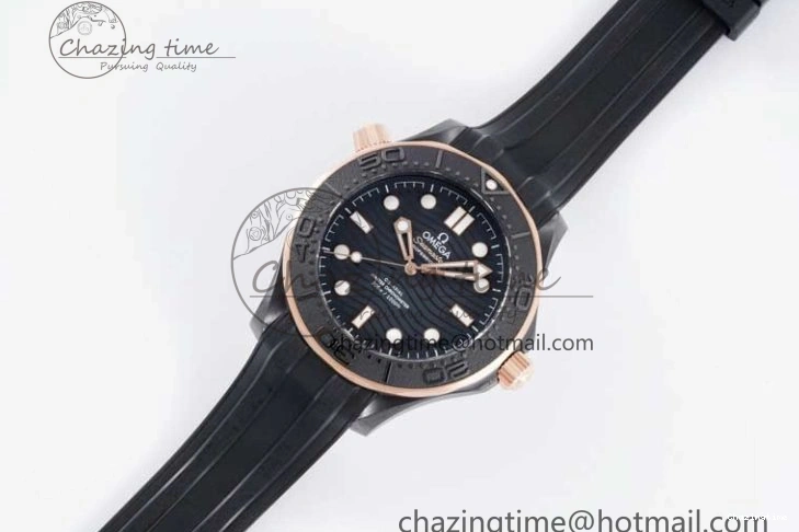 0521 Stretchable Seamaster Diver 300M ORF 1:1 Best Edition Black Ceramic Black Dial on Black Rubber Strap A 7794